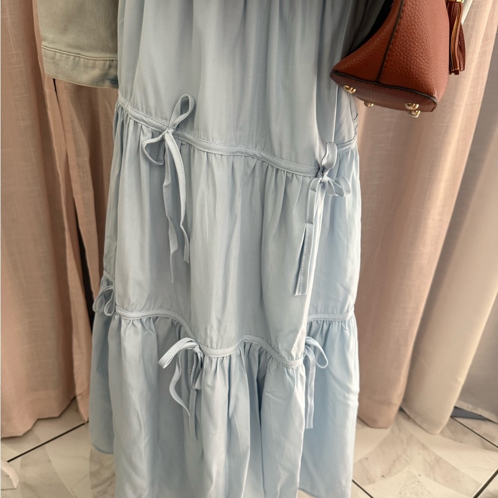 Light Blue Tiered Dress